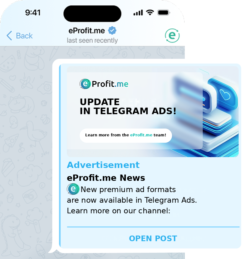 Official advertising on Telegram