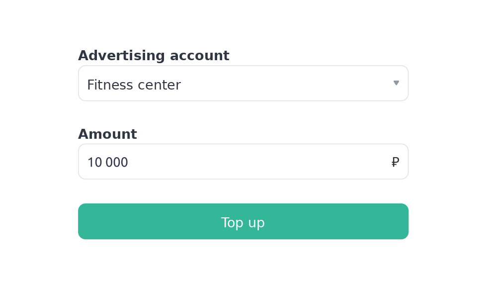 VK ad account top-ups
